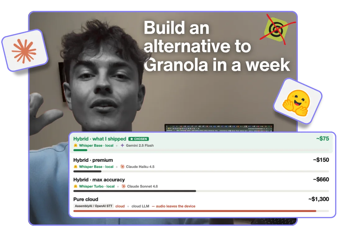Créer une alternative à Granola en une semaine : le transcripteur de réunions gratuit que j'ai construit, et l'analyse des coûts qui se cache derrière