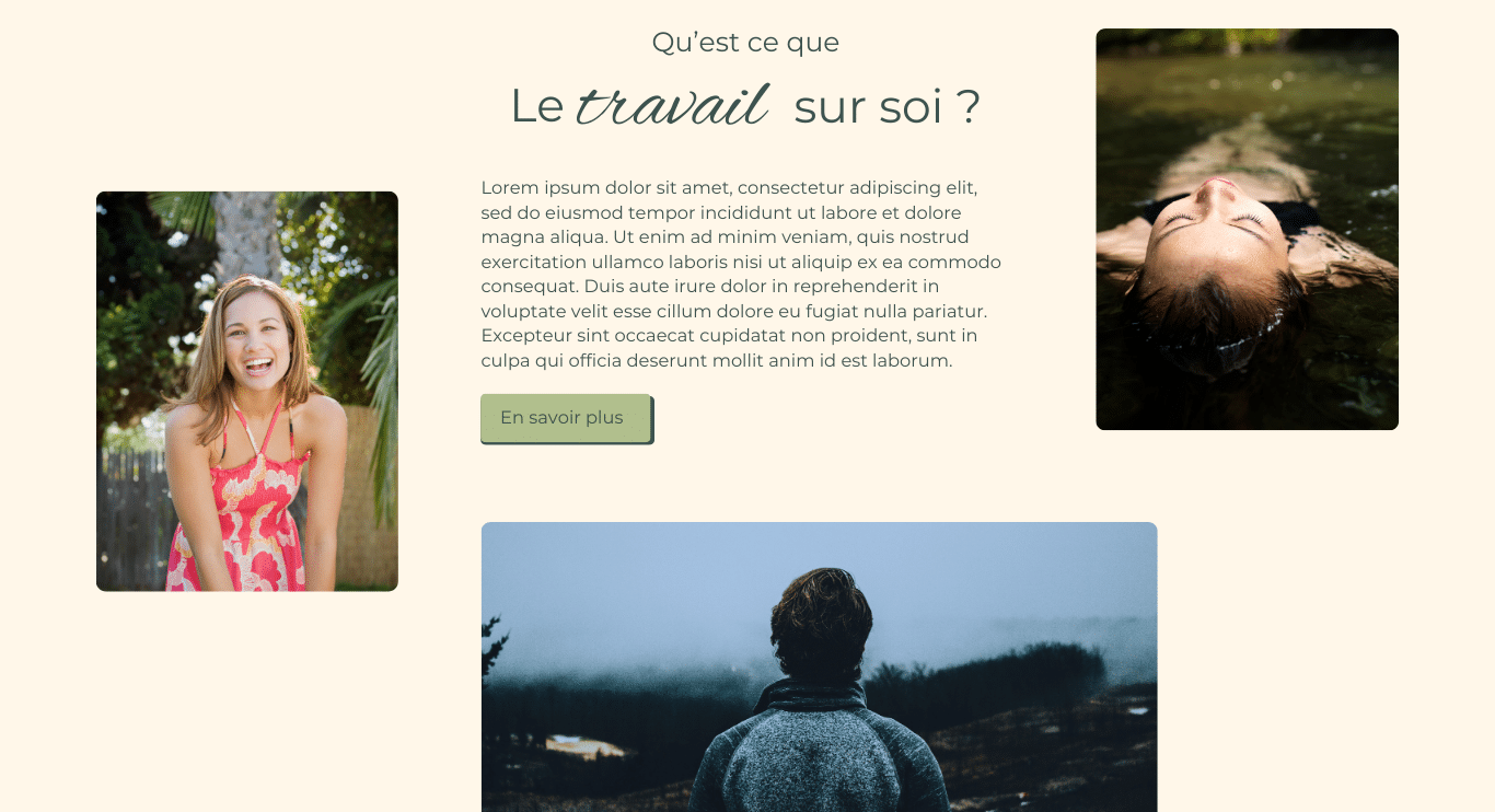 Design of a header for a therapist's website detail